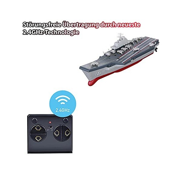 HIMOTO HSP RC Mini Bateau de Guerre Télécommandé Porte-avions avec Télécommande et Batterie Porte-avions Bateau Bateau Bateau