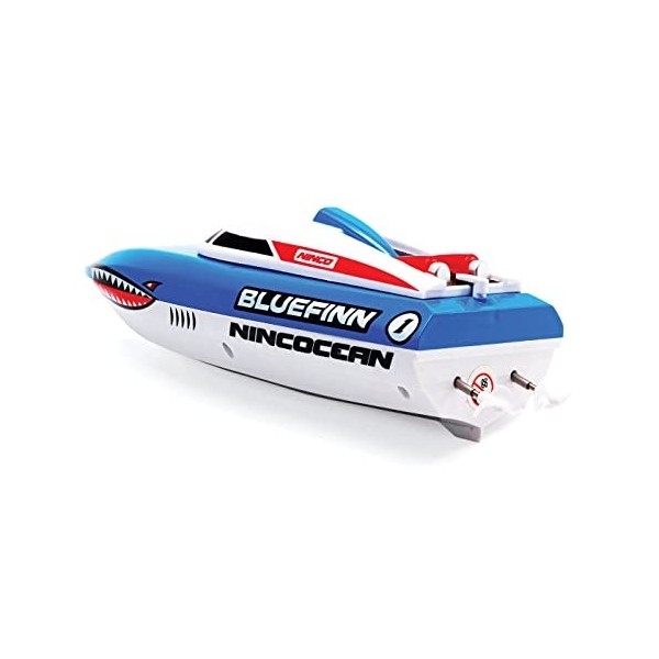 Ninco- NincOcean – Bluefinn. Bateau télécommandé avec Grand Angle de Rotation. Émetteur 2,4 GHz. Couleur : Bleu. + 6 Ans NH99