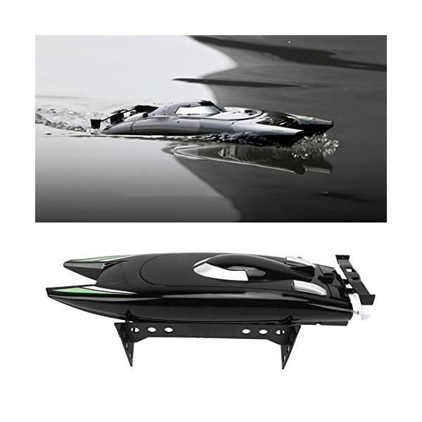 Bateau RC, RC Boat Multifonction 4CH 2.4GHz 30km/h Bateau télécommandé de Course étanche à Grande Vitesse pour Piscines et La