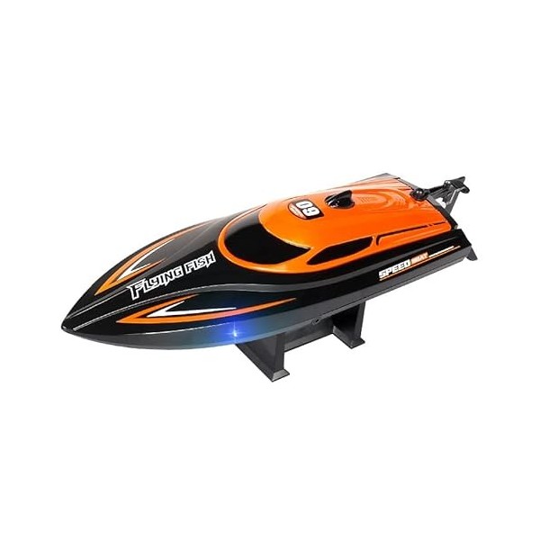 EXBONZAI Bateau télécommandé - 2,4 GHz - 25 km/h - Haute vitesse - RTR - Pour piscines et lacs - Cadeau pour enfants et adult