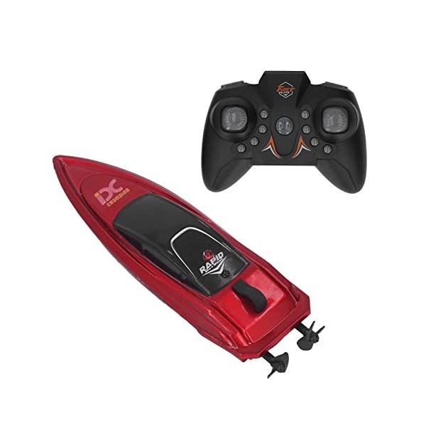 Pssopp Bateau TéLéCommandé, Jouet de Bateau TéLéCommandé Sensible USB Haute Vitesse pour Creek pour Enfants Rouge 