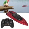 Pssopp Bateau TéLéCommandé, Jouet de Bateau TéLéCommandé Sensible USB Haute Vitesse pour Creek pour Enfants Rouge 