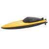 Dilwe Bateau de Course RC, 2.4Ghz High Speed ​​RC Racing Boat Simulation Speedboat Télécommandé pour Plus de 14 Ans Jaune 