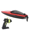 Dilwe Bateau de Course RC, 2.4Ghz High Speed ​​RC Racing Boat Simulation Speedboat Télécommandé pour Plus de 14 Ans Jaune 
