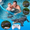 Edinber Télécommande crocodile jouet télécommandé 2,4 GHz bateau télécommandé simulations sous-marine crocodile avec yeux lum