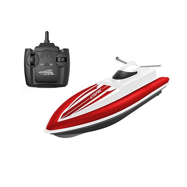 KKPLZZ Bateaux télécommandés - Bateau de Course électrique à Grande Vitesse 2,4 Ghz 4 canaux Speedboat Water Toys pour Adulte