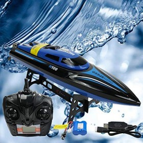 efaso H100 RC Bateau de course télécommandé 2,4 GHz pour lacs et piscines haute vitesse 25 km/h