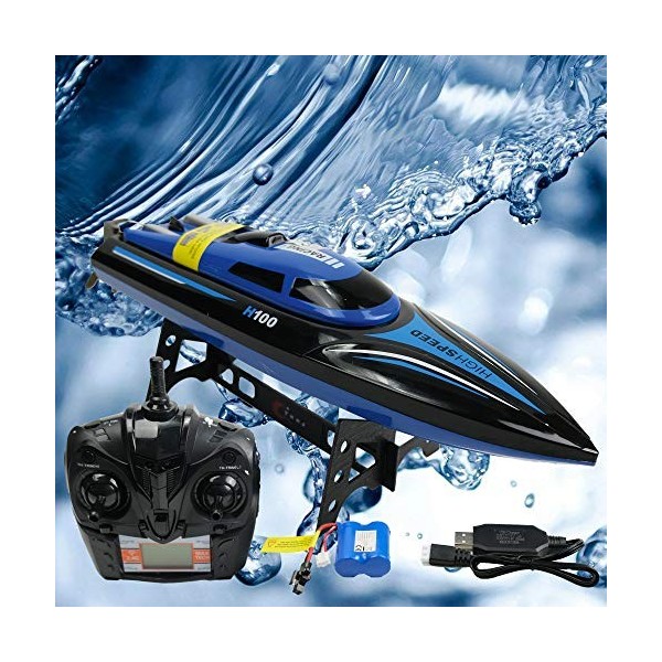 efaso H100 RC Bateau de course télécommandé 2,4 GHz pour lacs et piscines haute vitesse 25 km/h