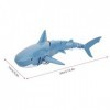 Dilwe RC Simulation Bateau Jouet, 1:18 2.4G Télécommande 4 Canaux USB Rechargeable Étanche Requin Jouet Bleu 