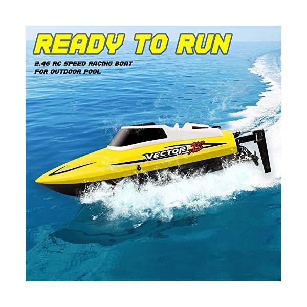 YEZI Bateau télécommandé pour piscines et lacs, bateau télécommandé Venom Fast RC pour enfants et adultes, bateau télécommand