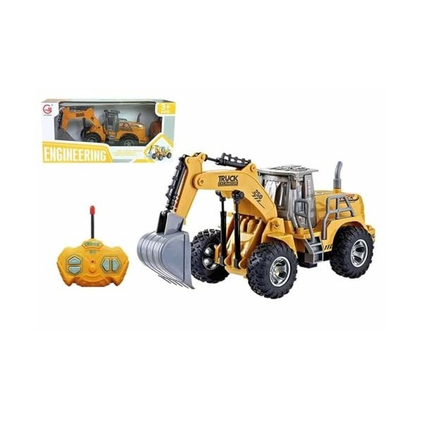 BigBuy Fun Camion Rétrocavatrice Radiocontrol 1:28 10 x 8,5 x 22,5 cm