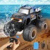 Voiture Telecommandé Enfant Tout Terrain Amphibie 1:16, Camion Monstre Truck Tout Terrain Off-Road RC Voiture Radiocommandée 