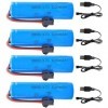 Hojalis 3.7V 1200mah Batterie au Lithium, 4 PCS Li-ION Batterie Rechargeable avec USB Câble de Charge et SM-2P Prise, 18650 B