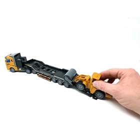 Brigamo Voiture télécommandée RC camion à chargement bas avec véhicule de construction