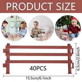 JOKILY Lot de 40 jouets de clôture pour chevaux, accessoires de clôture corral, accessoires de clôture, kit de jeu en plastiq