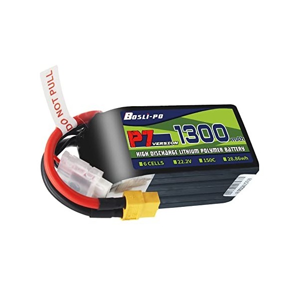 Batterie Lipo 6S 1300 mAh 150 C 22,2 V Lipo avec prise XT60 RC Lipo pour FPV RC Avion Voiture Evader BX Quadcopter Hélicoptèr