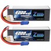 Zeee 6S Lipo Batterie 4000mAh 22.2V 100C RC Batterie avec Prise EC5 pour Voiture RC Camion RC Voiture Bateau Hélicoptère Cami