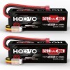 HOOVO Lot de 2 Batteries Lipo 3S 11,1 V 5200 mAh 80 C avec Prise Deans T Plug RC pour Voiture, Camion, hélicoptère, Avion, Ro