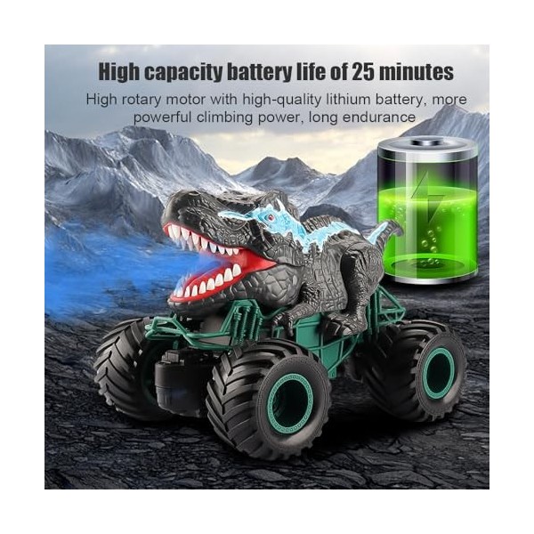 FENGQ Monster Truck Télécommandé, Tout Terrain RC Cars Jouet Cadeau avec Lumières LED, Voiture Télécommandée Tout Terrain,Voi