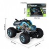 RC Monster Truck, Voiture RC Tout Terrain 2,4 Ghz, RC Monster Car Spray RC Truck Toys avec 2 Piles pour Enfants Garçons 4-7 A