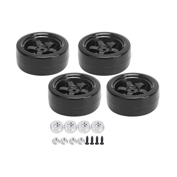 RiToEasysports 4 pièces pneus en Caoutchouc RC 63mm pneus de dérive antidérapants Jantes de Roue compatibles avec WPL D12 1/1