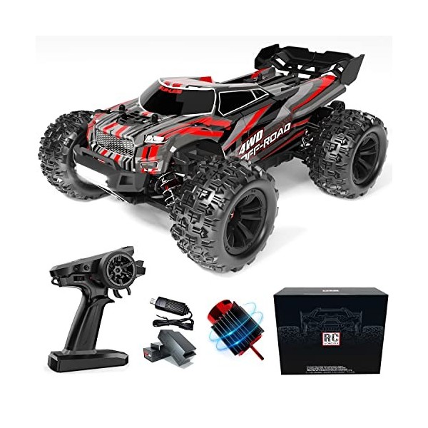 RC Monster Voiture télécommandée RCM030 1:16 4X4 RTR Brushless pour adulte, Max 68 km/h 2,4 GHz All Terrain Offroad Jumping R