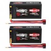 HOOVO Batterie RC 7,4 V 5000 mAh 100 C 2S Batteries Lipo Étui Rigide avec Prise Banane Deans 4,0 mm pour Voiture RC Bateau Ca