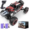 DEERC 1:12 Voiture télécommandée, 4WD Off-Road Monster Truck, Double Moteur LED Phare RC Rock Crawler, 2,4 GHz Tout Terrain H