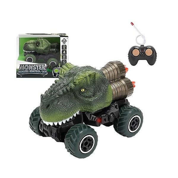 Gobesty Monster truck télécommandé - Jouet de voiture dinosaure - Pour enfants - Jouet de Noël - Cadeau danniversaire pour g