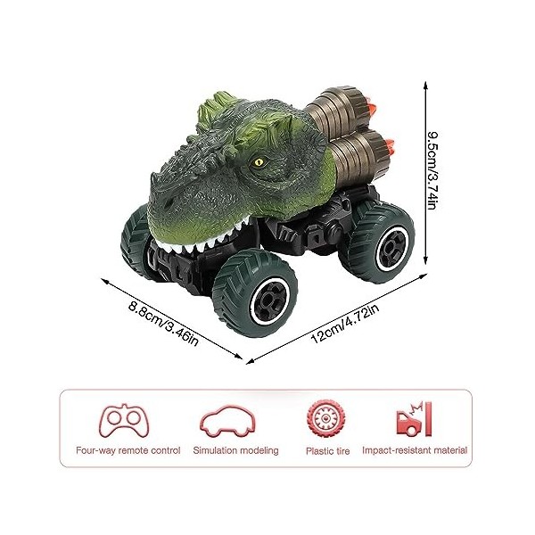 Gobesty Monster truck télécommandé - Jouet de voiture dinosaure - Pour enfants - Jouet de Noël - Cadeau danniversaire pour g