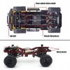 Mostop RC Crawler 1/16 Échelle 4WD Offroad Pickup Escalade Véhicule Vitesse Modèle Jouet, C24-1 Throttle & Steering Control R