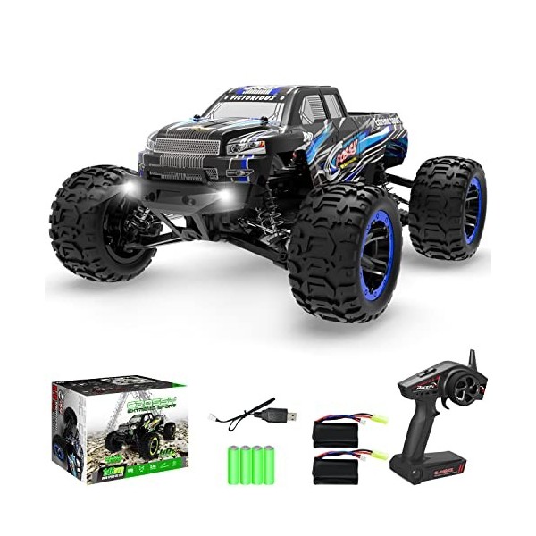 RACENT Voiture télécommandée 4WD Offroad RC Voiture 45 km/h 1:16 Véhicule Tout-Terrain 2 Batteries 40 Minutes Télécommande 2,