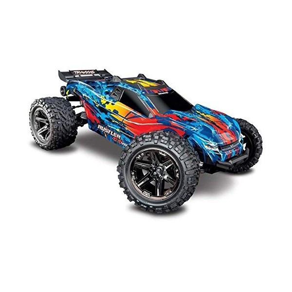 Traxxas RUSTLER - 4x4 - 1/10 VXL BRUSHLESS - TSM - sans AQ/CH 67076-4 Bleu 
