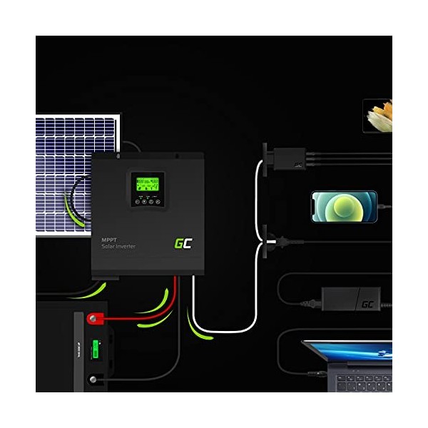 Green Cell® 3000W/6000W 3kW 24V 230V Solaire Convertisseur Inverter Onduleur sinusoïdal Off Grid Power Inverter avec régulate