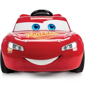 Huffy Voiture électrique pour Enfants Disney Lightning McQueen, Voiture motorisée 6v Flash McQueen Rouge.