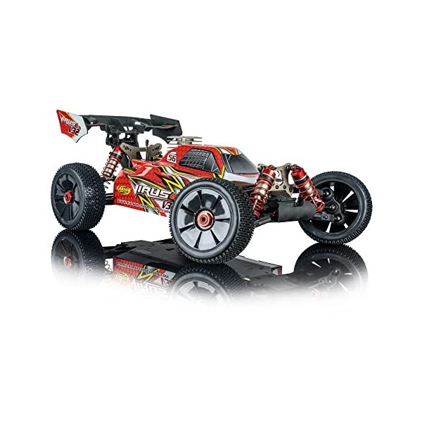 Carson 500204033 Buggy Virus 4.0 Pro 1:8 V32 2.4G Combustion RC, 4 Roues motrices, Vitesse jusquà 90 km/h, Tout-Terrain, Voi