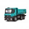 Amewi 22533 Mercedes Camion Benne basculante Pro Metal V2 Véhicule sous Licence 2,4 GHz RTR Bleu pétrole avec Batterie supplé