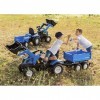 ROLLY TOYS- New Holland RollyTrac Tracteur à pédale pour Enfant de 3 à 8 Ans Pneus à air réglable Couleur Bleu/Noir 611270, 6