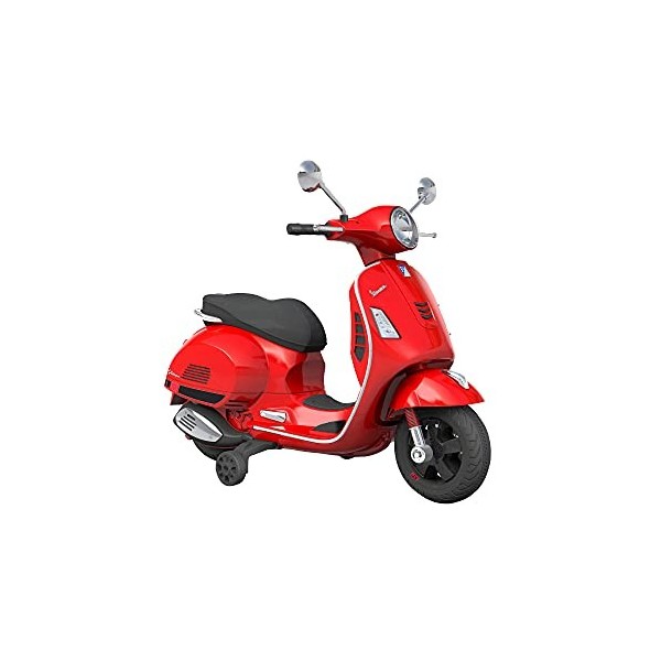 TURBO CHALLENGE - Vespa - Porteur Elèctrique - 119133 - Scooter - Beige - Prêt à Rouler - 30Kg Max - Plastique - Batteries Re