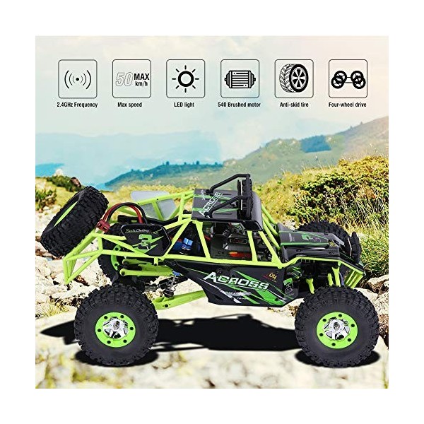 VGEBY Voiture télécommandée, 4WD Grande Taille RC Rock Crawler Voiture électrique RC avec Camion télécommandé véhicule Hors R