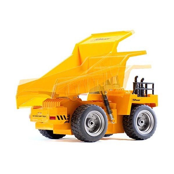 Top Race Télécommande Digger Dump Truck Entièrement Fonctionnel RC Tracteur Télécommande Tracteur 5 Canaux Digger Jouets avec