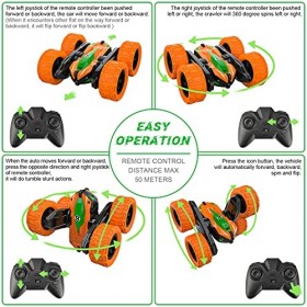 Allaugh Voiture Télécommandée 4WD Crawler Télécommandé Tout Terrain Voiture Radiocommandee Rotation à 360 Degrés Jeu Extérieu