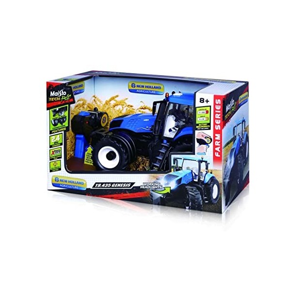 Maisto, Radiocomando Trattore New Holland, per Bambini dagli Otto Anni in su, Super Veloce e Super stabile, Interni dettaglia