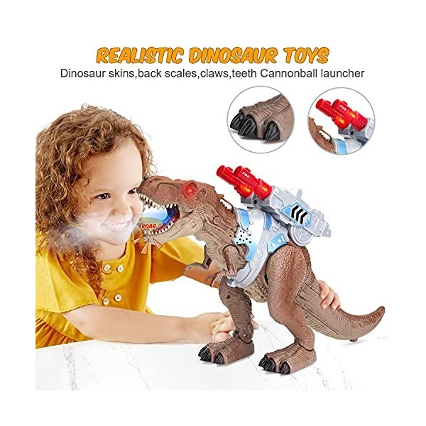 Smalody Dinosaure Telecommandé, Enfant Robot Jouet Electrique Robot Rc Dragon avec Marche et Rugissant Pulvérisation Fonction