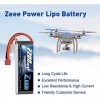 Zeee 2S Lipo Batterie 2200mAh 7,4V 50C 2S Batterie RC avec connecteur T pour FPV Racing Drones Vélo de Route Quadcopters Avio