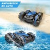 QDRAGON Voiture Amphibie Télécommandée, 4WD Offroad Véhicule Amphibie Télécommandée avec Commande Manuelle 2.4GHz Voiture Tél