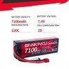 SANKAKU120C 7,4V Batterie Lipo 2S 7100mAh RC avec Prise Deans T pour RC Buggy Véhicules Voiture Camion Réservoir Bateau Hobby