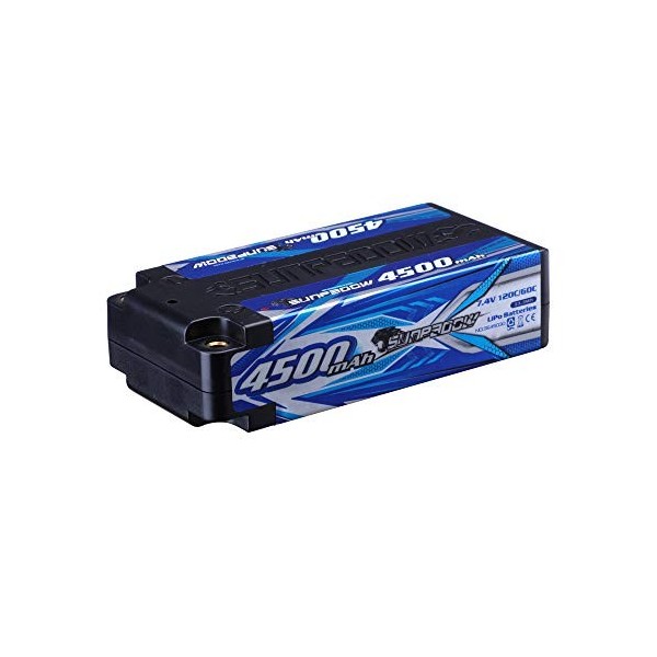 SUNPADOW 2S2P 7,4V Lipo Batterie 120C 4500mAh étui Rigide avec Balle 4mm pour RC 1/10 Buggy véhicules Voiture Camion réservoi