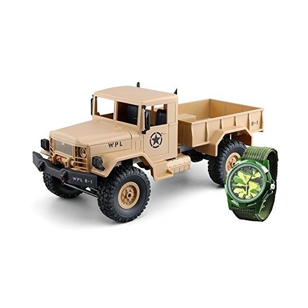 Amewi Militär sandfarben + Uhr Does Not Apply U.S. Truck Militaire 4WD 1:16 RTR Sable + Horloge, 22328, One Size