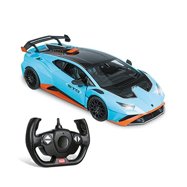 MONDO Motors, Lamborghini Huracan STO 2,4 GHz, Modèle à léchelle 1 : 14, jusquà 10 km/h de Vitesse, Voiture Jouet pour Enfa